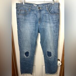 Mossimo Boyfriend Crop Jeans Pants Cropped Ankle Jeans Mid Rise 14 (L)